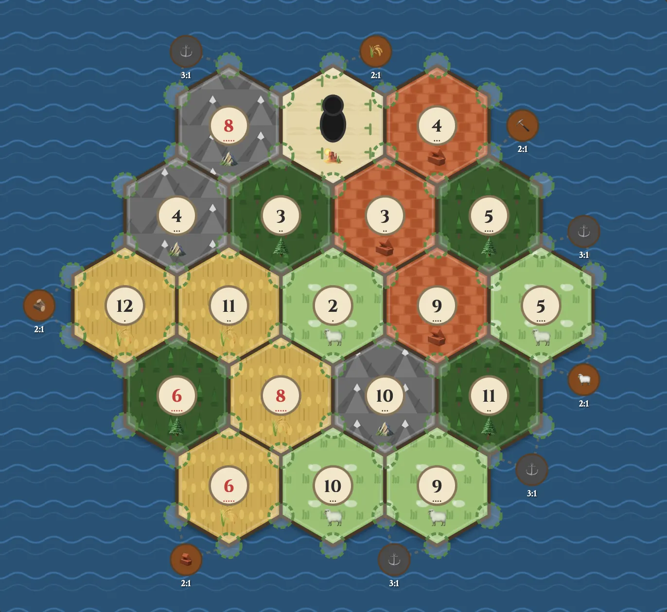 Catan Online multiplayer board
